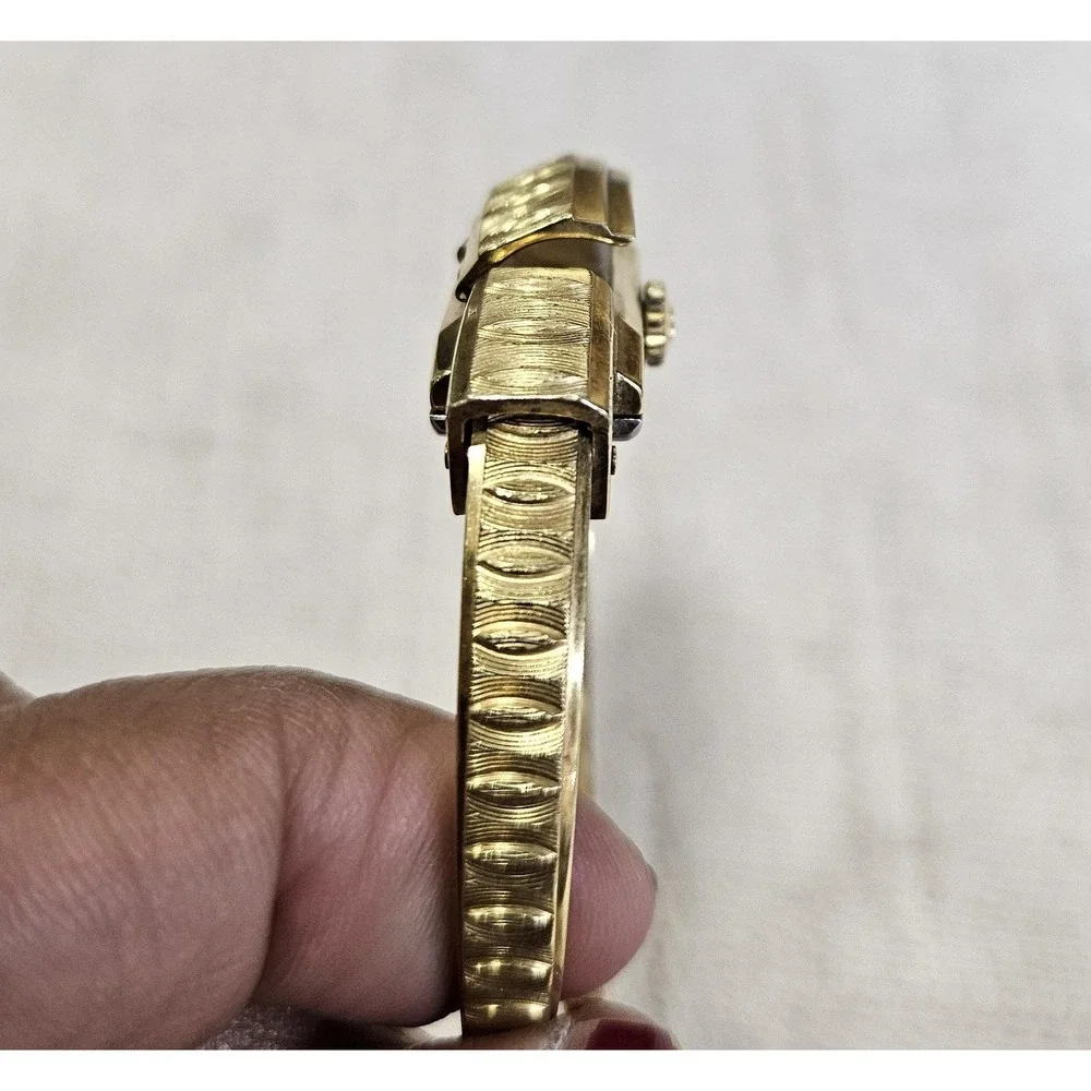 VTG Bucherer Hidden Dial Womens Bangle Bracelet Watch 17 Jewels Swiss UNTESTED